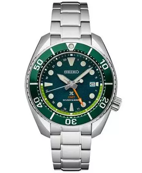 Мужские часы Prospex Sea Sumo Solar GMT с браслетом из нержавеющей стали, 45 мм Seiko