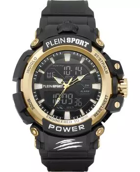 Мужские часы с черным силиконовым ремешком, 50 мм Plein Sport