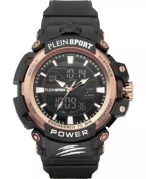 Мужские часы с черным силиконовым ремешком, 50 мм Plein Sport