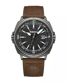 Мужские часы Williston Three Date Hand с коричневым ремешком из натуральной кожи, 44 мм Timberland