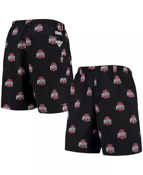 Мужские черные шорты ohio state buckeyes backcast ii 8 omni-shade hybrid shorts Columbia, черный