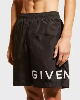 Мужские длинные шорты для плавания с логотипом Givenchy, цвет Black/White
