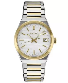 Мужские двухцветные часы-браслет из нержавеющей стали Essentials 39 мм Seiko