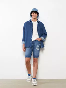 Мужские джинсовые шорты Slim Fit LCW Casual