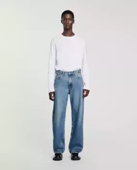 Мужские джинсы с эффектом потертости Baggy Sandro, синий