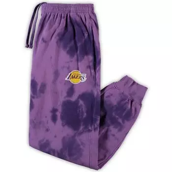 Мужские фиолетовые брюки для бега с логотипом Los Angeles Lakers Big & Tall с надписью Cloud Dye Fanatics