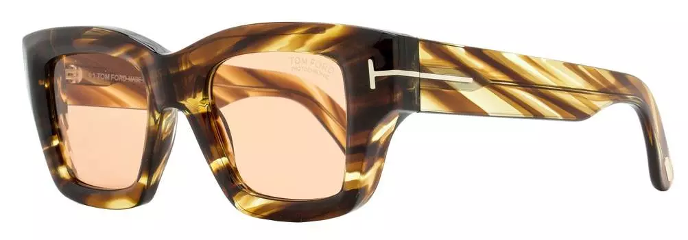 Мужские фотохромные солнцезащитные очки Tom Ford Ilias TF1154 55E цветные гавана 50 мм