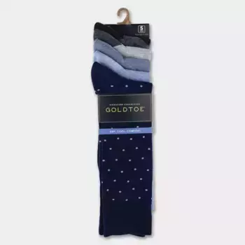 Мужские классические носки Signature Gold by GOLDTOE в горошек, 5 пар