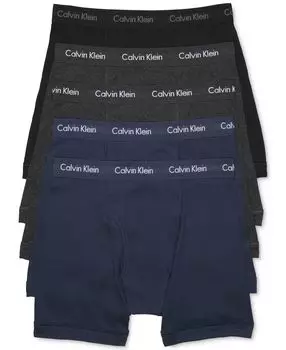 Мужские классические трусы-боксеры из хлопка, 5 шт., нижнее белье Calvin Klein