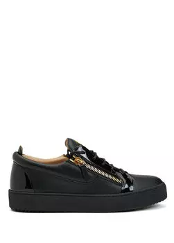Мужские кожаные кроссовки Giuseppe Zanotti, черный