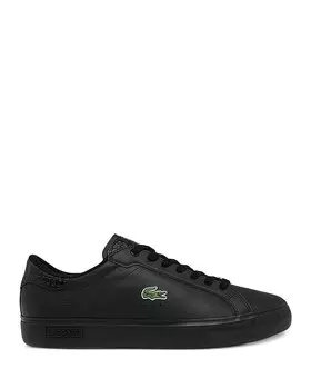 Мужские кожаные кроссовки Lacoste Powercourt, черный