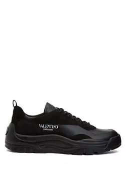 Мужские кожаные кроссовки Valentino Garavani, черный