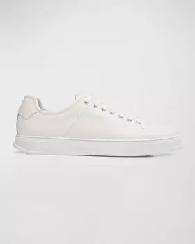 Мужские кожаные низкие кеды Clayton в тон Ferragamo, цвет Bianco