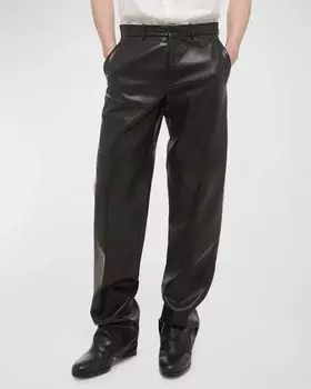 Мужские кожаные плотничьи брюки Helmut Lang, цвет Black