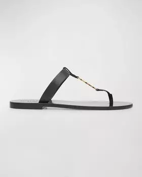 Мужские кожаные шлепанцы Pepe 05 YSL Saint Laurent, цвет Nero