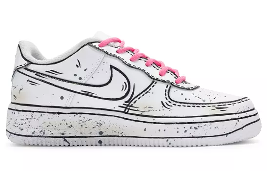 Мужские кроссовки для скейтбординга Nike Air Force 1, Dark Obsidian/Fierce Pink/White