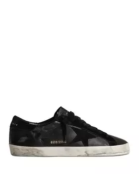 Мужские кроссовки Golden Goose Super Star на шнуровке, черный
