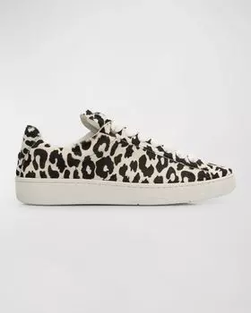 Мужские кроссовки из телячьего волоса с принтом Curb Lite Lanvin, цвет 0010 - Whiteblack