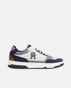 Мужские кроссовки в форме корзины из разных материалов Tommy Hilfiger, темно-синий