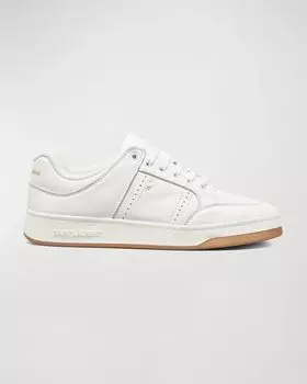 Мужские низкие кеды из перфорированной кожи SL61 Saint Laurent, цвет White Mult
