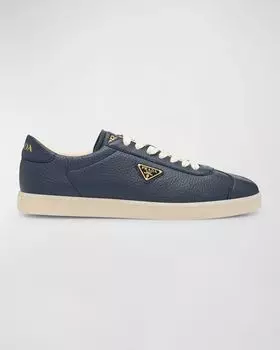 Мужские низкие кеды Lane из оленьей кожи Prada, цвет Blue