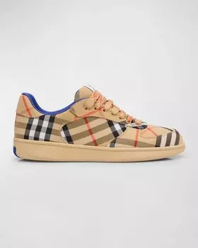 Мужские низкие кеды в клетку Burberry, цвет Sand Ip Check