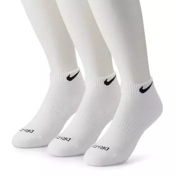Мужские низкие спортивные носки Everyday Plus Cushion, три пары Nike, белый