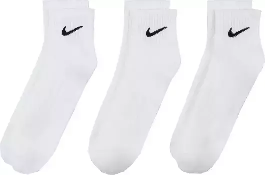 Мужские носки для гольфа с амортизацией Nike Dri-FIT на каждый день — 3 шт, белый