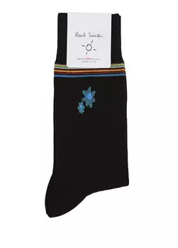 Мужские носки с цветочной вышивкой Paul Smith, черный