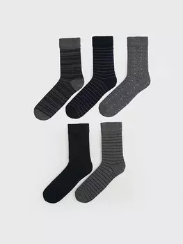 Мужские носки с рисунком, 5 пар носков LCW ACCESSORIES, темно-синий