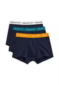 Мужские плавки, 3 шт.: боксеры, хлопок стрейч, логотип, однотонный GANT, желтый