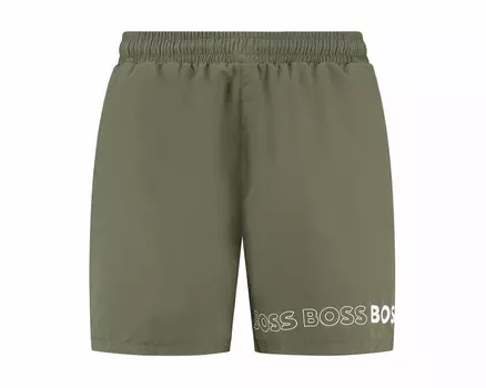 Мужские плавки BOSS Standard с вертикальным логотипом, зеленый