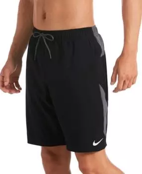 Мужские плавки contend с водоотталкивающими цветными блоками 9 дюймов Nike, черный