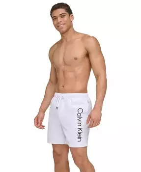 Мужские плавки для волейбола Core 7 дюймов с логотипом Calvin Klein, белый