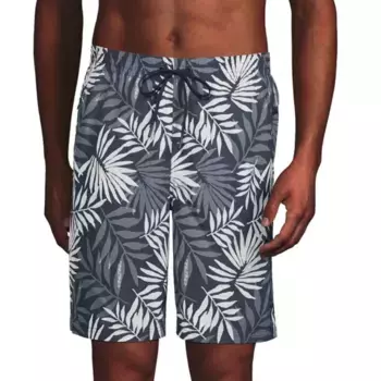 Мужские плавки для волейбола длиной 9 дюймов Lands' End, цвет blue stipple palm