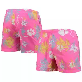 Мужские плавки FOCO розовые Clemson Tigers с неоновым цветочным принтом