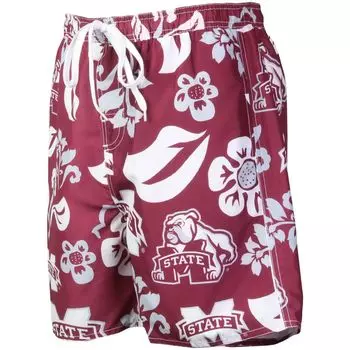 Мужские плавки с цветочным логотипом Wes & Willy Maroon Mississippi State Bulldogs