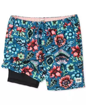 Мужские плавки с цветочным принтом Full Bloom на завязках SCOTCH & SODA, синий