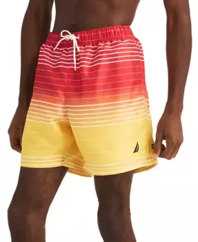 Мужские плавки с омбре полосами и полной эластичной резинкой 6" Ombre Stripe Full Elastic Nautica, красный