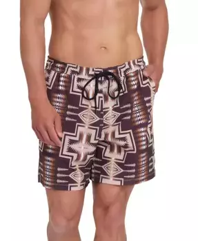 Мужские плавки с принтом 7" Packable Swim Trunk Pendleton, коричневый/бежевый