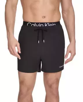 Мужские плавки Volley Modern Euro 5" с эластичным поясом и логотипом Calvin Klein, черный
