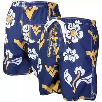 Мужские плавки Wes & Willy Navy West Virginia Mountaineers с цветочным логотипом Volley