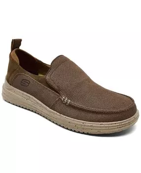 Мужские проверенные повседневные кроссовки renco slip-on от finish line Skechers, коричневый