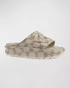 Мужские резиновые шлепанцы Interlocking G Gucci
