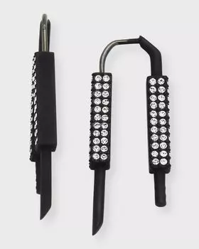 Мужские серьги с U-образным замком и кристаллами Givenchy, цвет Black
