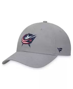 Мужские серые куртки Columbus Blue Jackets Extra Time, регулируемая шапка Fanatics, серый
