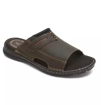 Мужские шлепанцы Darwyn 2 из коричневой кожи Ii Rockport