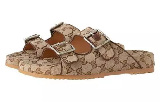 Сандалии GUCCI Strap Slide Sandal Beige Canvas