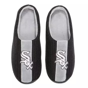 Мужские шлепанцы из пены с эффектом памяти FOCO Black Chicago White Sox Team Stripe