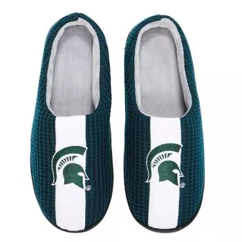 Мужские шлепанцы из пены с эффектом памяти FOCO Green Michigan State Spartans Team Stripe